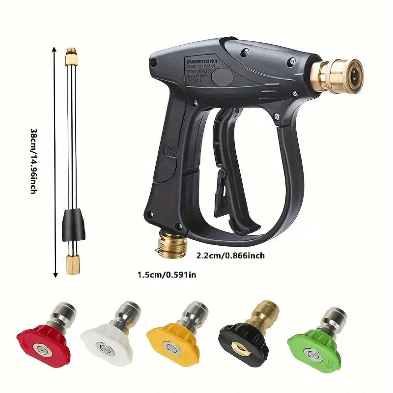 5000 PSI Pressure Washer Gun – Full Set with PA Foam Pot & 5 Nozzles