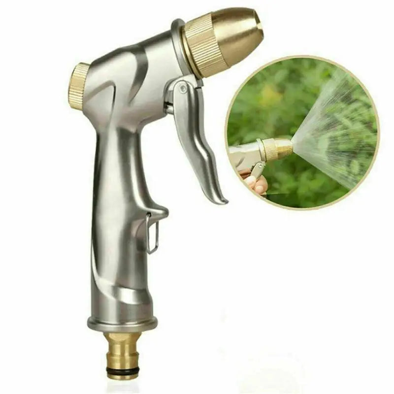 High-Pressure Washer Gun with Brass Nozzle – 4 Spray Patterns for Car & Garden