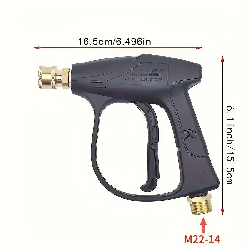 4350PSI High-Pressure Washer Gun – M22-14 Connection & 5 Nozzles