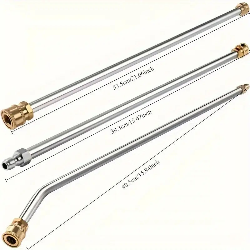 3-Pack Pressure Washer Extension Wand Set – 4000 PSI Stainless Steel