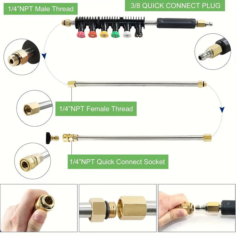 9 Pack Pressure Washer Extension Wand – Power Washer Lance