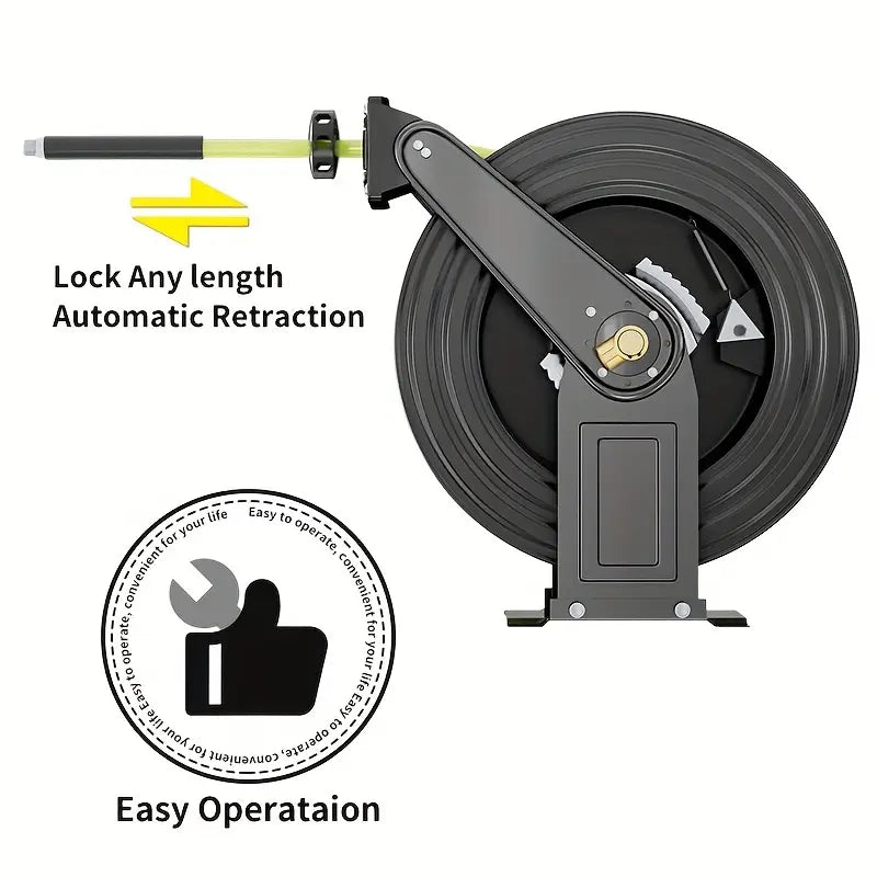 50 Ft x 3/8 In Heavy-Duty Pressure Washer Hose Reel